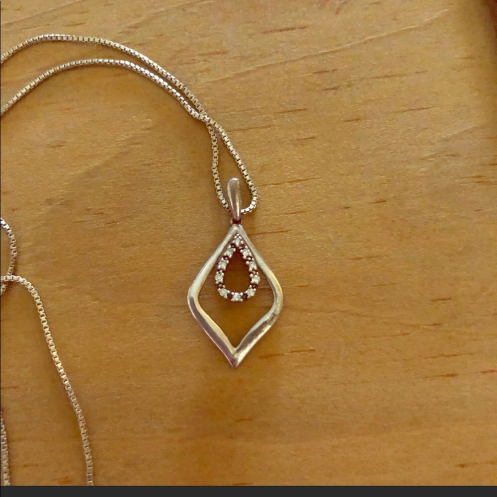 Sterling silver and diamond necklace